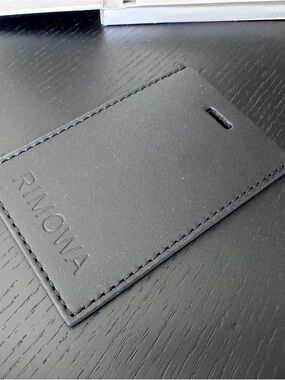RIMOWA Black Embossed Leather Luggage Tag